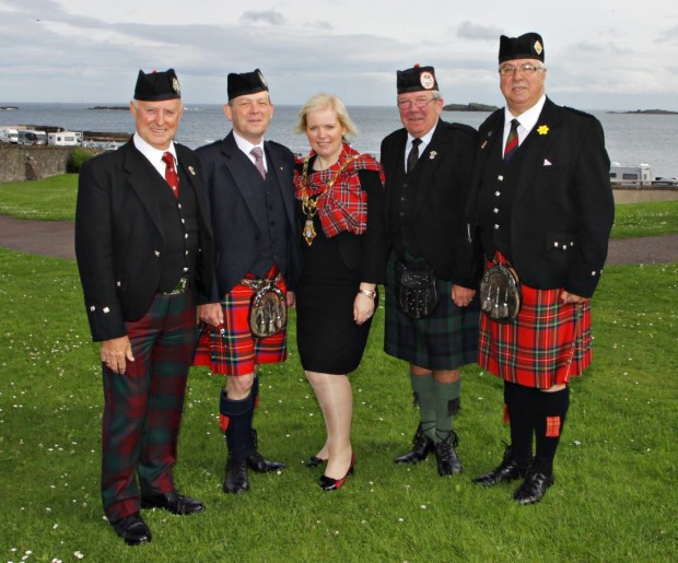 Pictured is Mayor of Causeway Coast and Glens Borough Council, Councillor Michelle Knight-McQuillan with visiting Adjudicators from Scotland and Australia. 