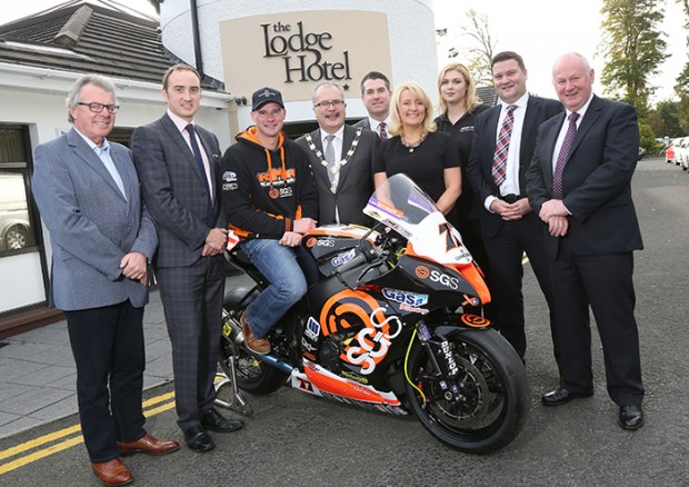 Legendary racer Ryan Farquhar dropped in at Causeway Coast and Glens Borough Councilâ€™s Speed Networking event held in the Lodge Hotel Coleraine on Tuesday 20th October. Partnering with the Causeway Chamber of Commerce to support local businesses and one of the Boroughâ€™s flagship tourist events, the International North West 200, the breakfast morning welcomed businesses from as far as Belfast and Omagh to the town. Seen here is Ryan Farquhar with Ian Donaghy, Causeway Chamber of Commerce, Mervyn Whyte MBE, Event Director International NW200, Tara Cunningham, Head of Communications, Causeway Coast and Glens Borough Council, and business representatives who attended the business speed networking event. For more information on future Causeway Chamber events, contact Causeway Chamber on 028 7034 3111 or email info@causewaychamber.com.  For details on Council, go to www.causewaycoastandglens.gov.uk and for information on next yearâ€™s International North West 200, go to www.northwest200.org