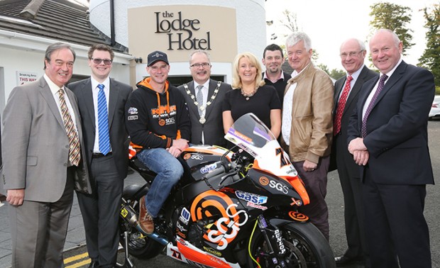 Legendary racer Ryan Farquhar dropped in at Causeway Coast and Glens Borough Councilâ€™s Speed Networking event held in the Lodge Hotel Coleraine on Tuesday 20th October. Partnering with the Causeway Chamber of Commerce to support local businesses and one of the Boroughâ€™s flagship tourist events, the International North West 200, the breakfast morning welcomed businesses from as far as Belfast and Omagh to the town. Seen here is Ryan Farquhar with Ian Donaghy, Causeway Chamber of Commerce, Mervyn Whyte MBE, Event Director International NW200, Tara Cunningham, Head of Communications, Causeway Coast and Glens Borough Council, and business representatives who attended the business speed networking event. For more information on future Causeway Chamber events, contact Causeway Chamber on 028 7034 3111 or email info@causewaychamber.com.  For details on Council, go to www.causewaycoastandglens.gov.uk and for information on next yearâ€™s International North West 200, go to www.northwest200.org