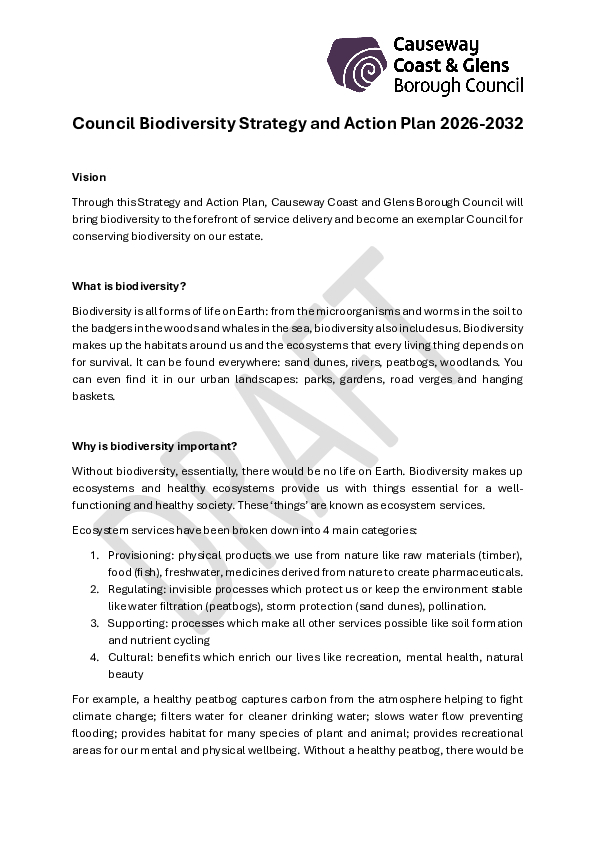 Council Biodiversity Strategy and Action Plan 2026-2032 (Draft)