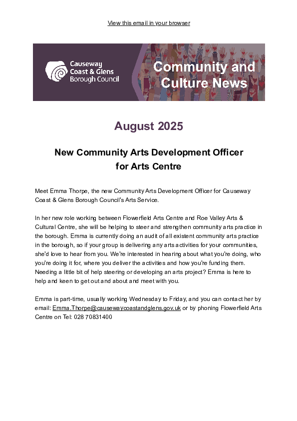 Community & Culture Newsletter August 2025 Edition