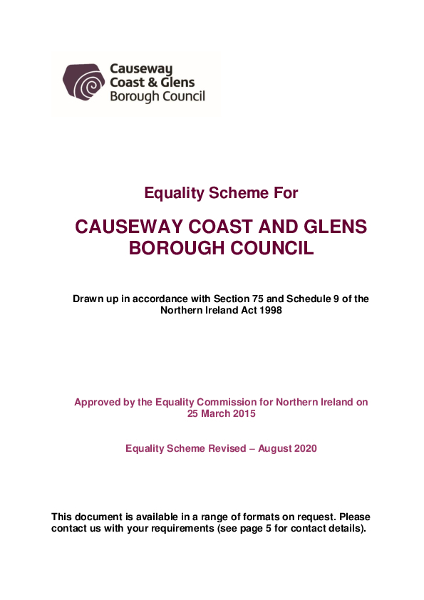 Council's Equality Scheme (reviewed August 2020)