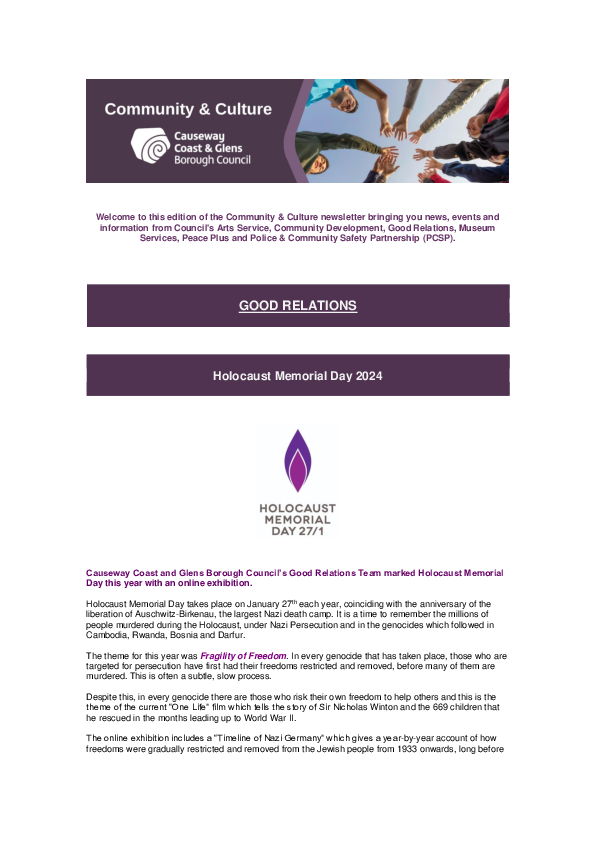 Community & Culture Newsletter February 24  Edition