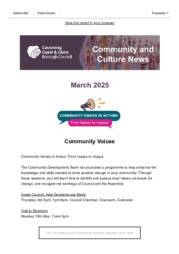 Community & Culture Newsletter March 25 Edition