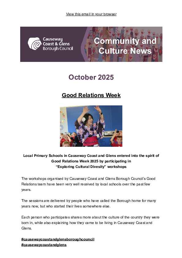 Community & Culture Newsletter October 2025 Edition
