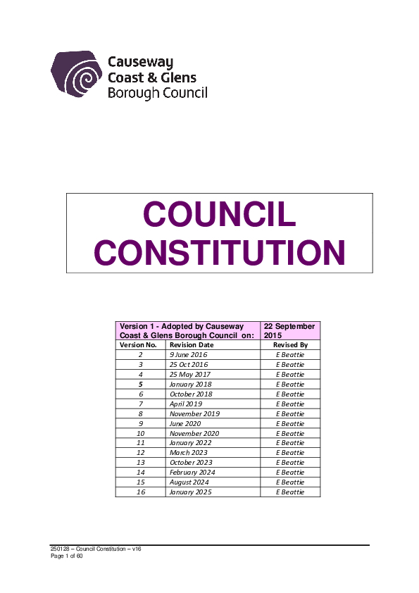 Council Constitution - Reviewed October 2023