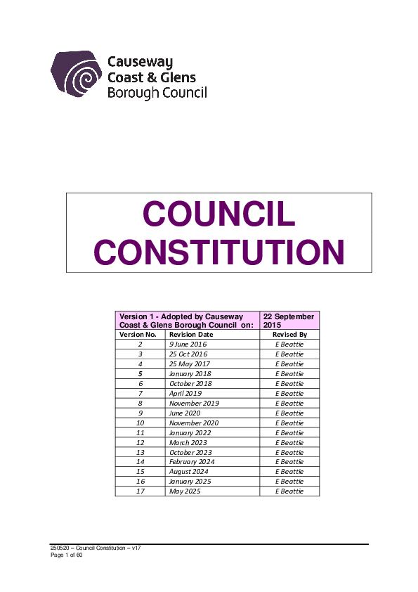 Council Constitution - reviewed May 2025