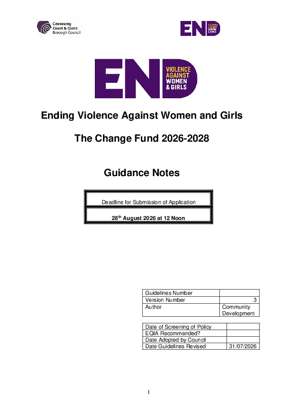 Ending Violence Against Women and Girls - The Change Fund 2026-28