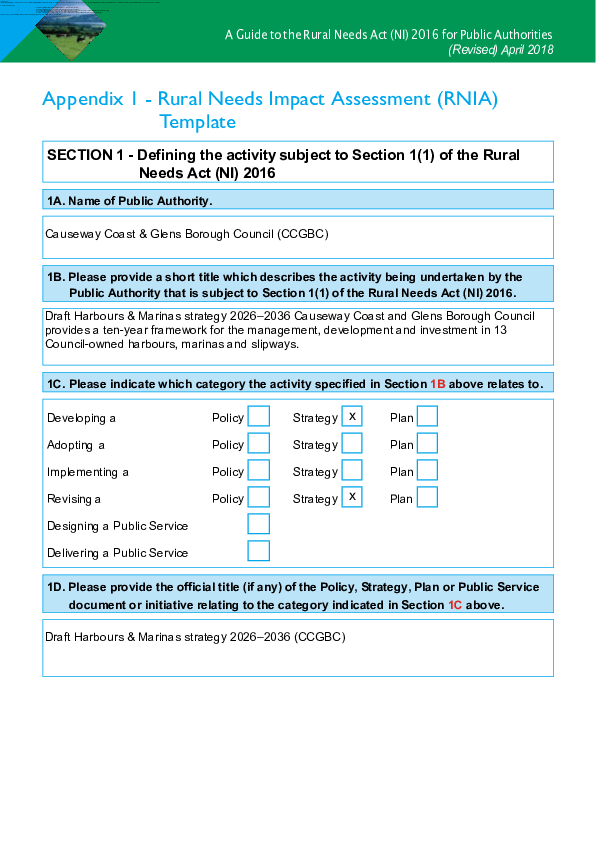 Rural Needs Impact Assessment