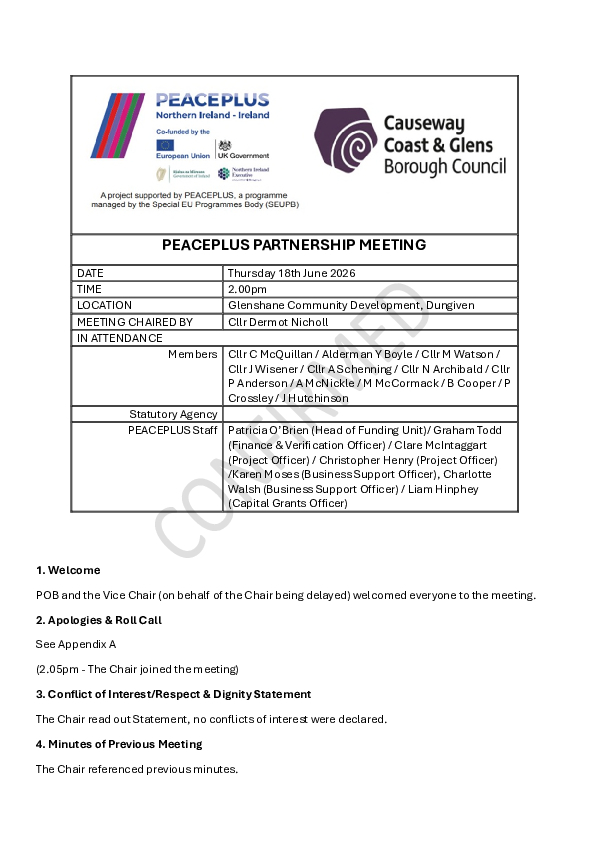 June 2026 PEACEPLUS Partnership Minutes