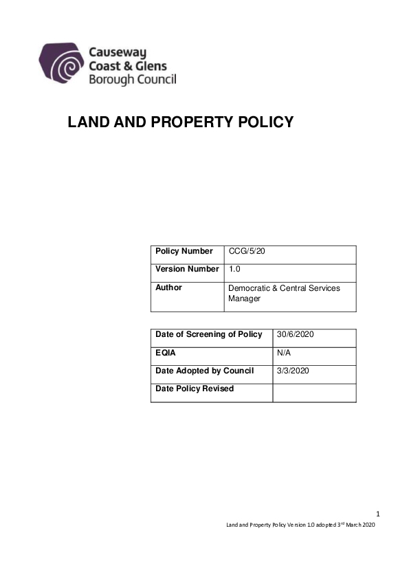 Land and Property policy