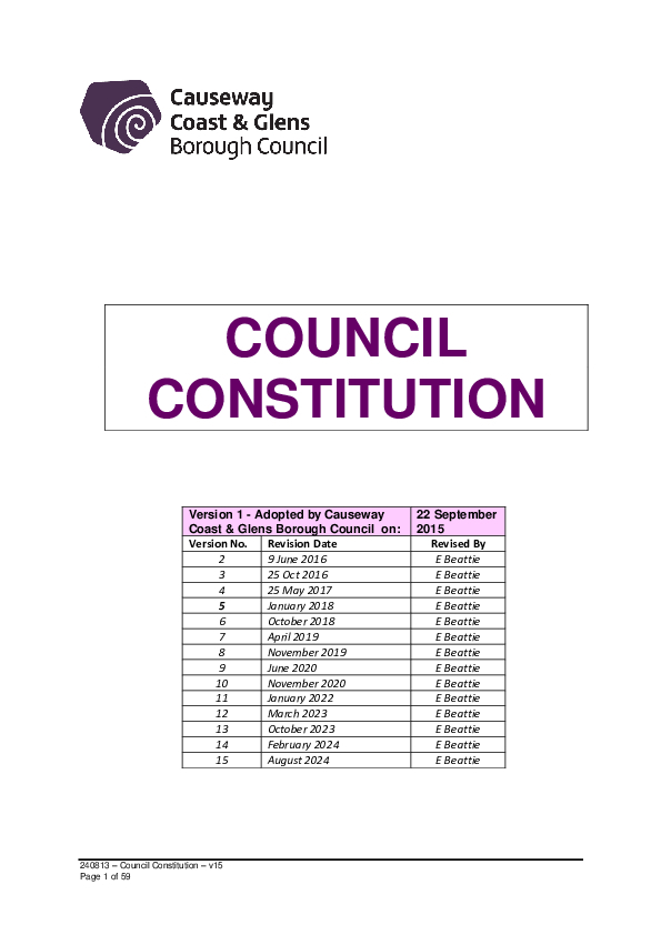 Council Constitution - Reviewed October 2023