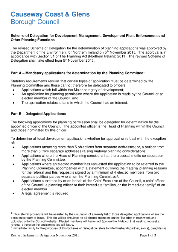 Revised Scheme of Delegation 05.11.2015