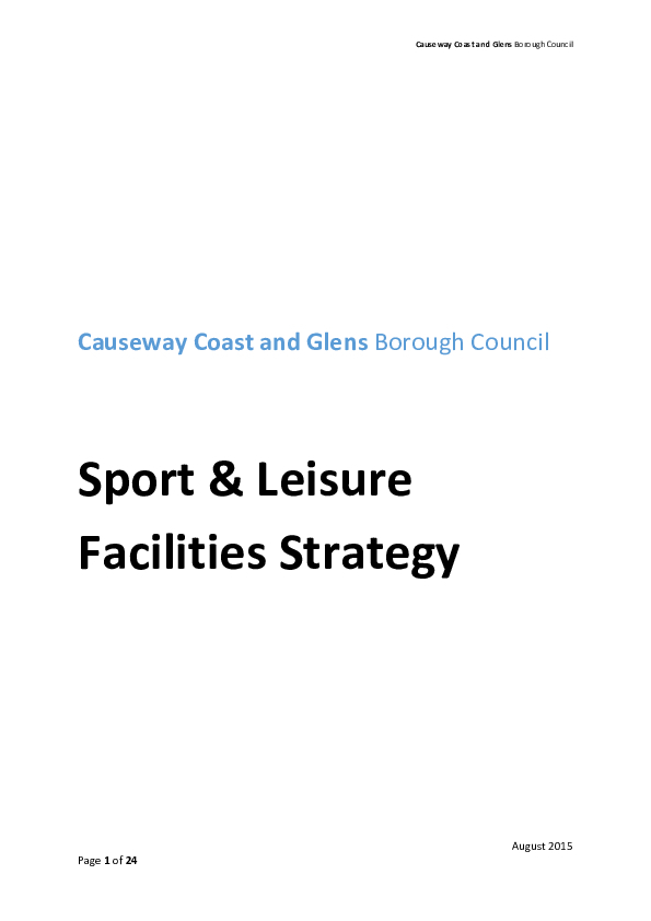 Sport and Leisure Facilities Strategy