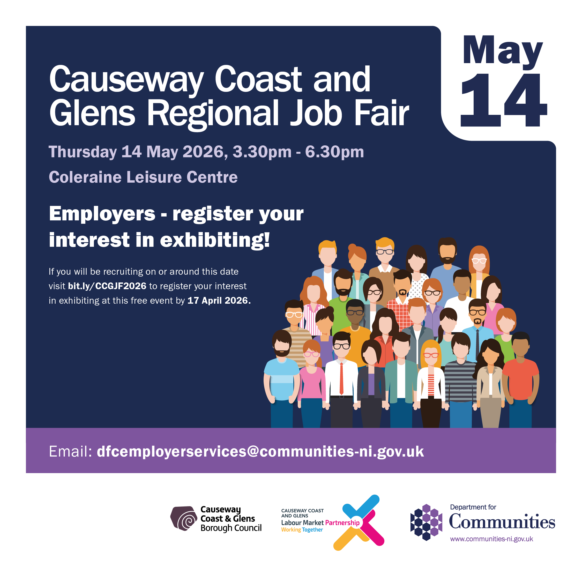 DEADLINE for EXHIBITOR CALL:  Causeway Coast and Glens Regional Job Fair