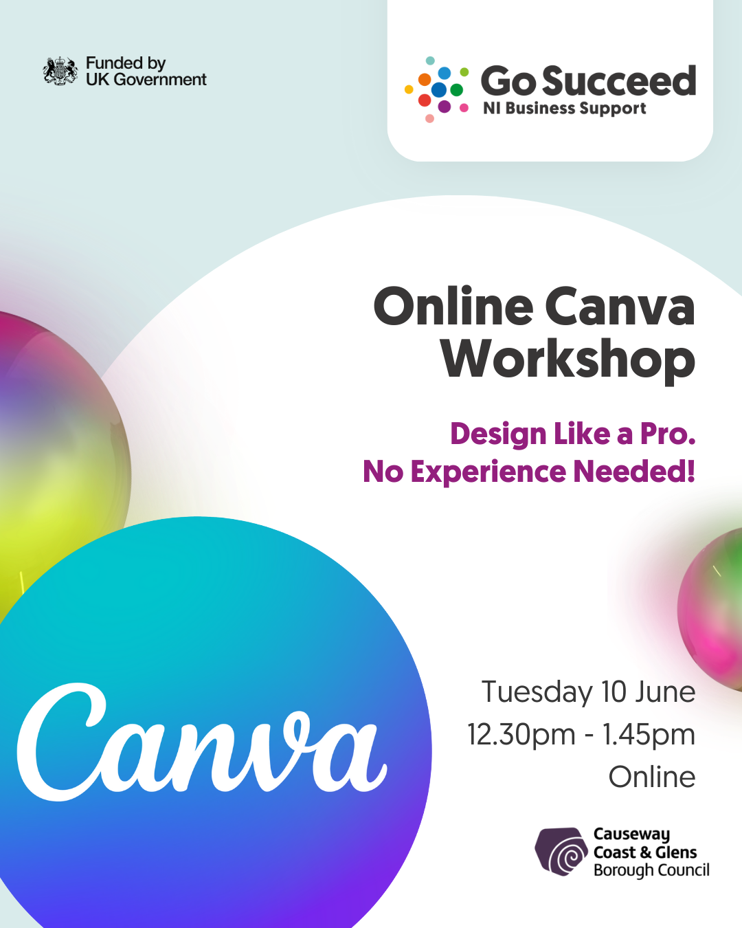ONLINE WORKSHOP:  Canva: Design Like a Pro – No Experience Needed!