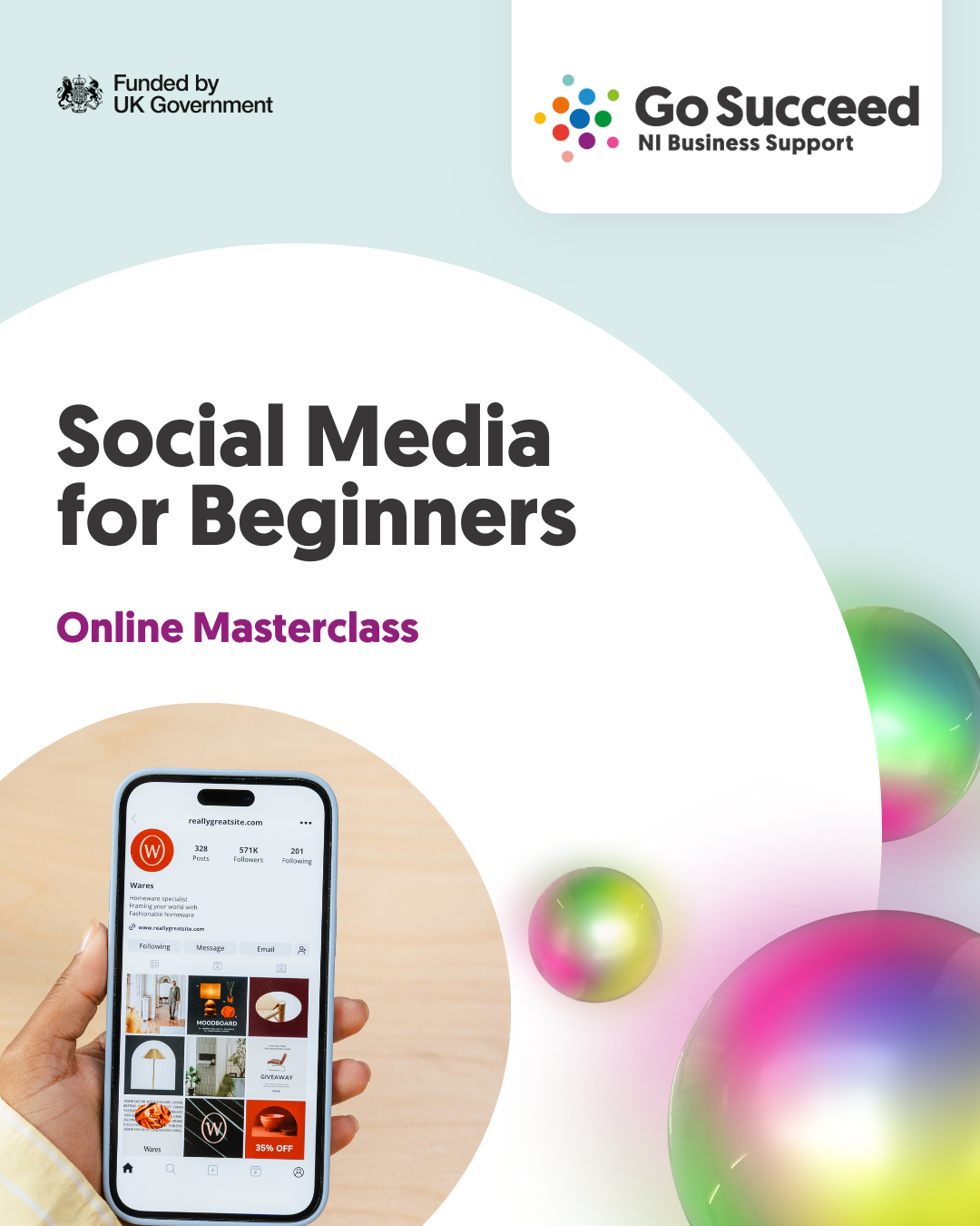 ONLINE MASTERCLASS:  Social Media For Beginners