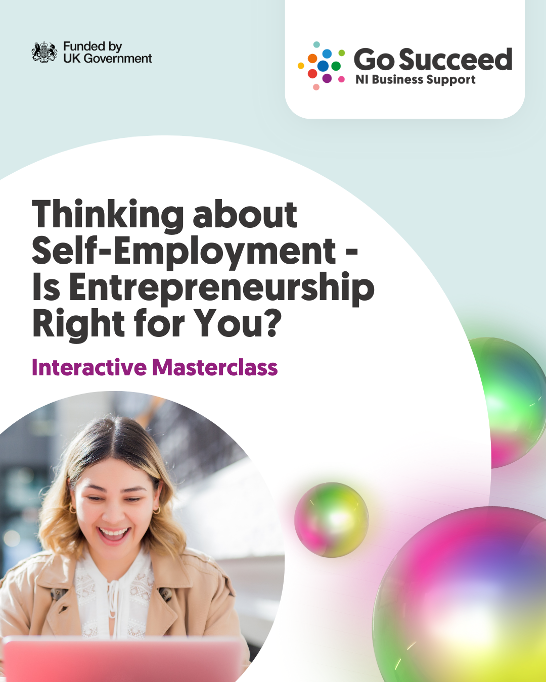 ONLINE MASTERCLASS:  Thinking about Self-Employment.  Is Entrepreneurship Right for You?