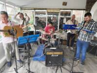 In fine tune are members of Dungiven Men's Shed who attended the Limavady celebration event