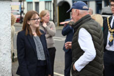 Finance Minister hearing from representative from the Bushmills Trust on future plans for the Old School House
