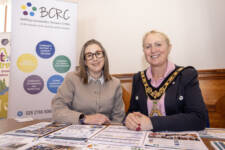 Mayor of Causeway Coast and Glens, Councillor Dawn Huggins chat at the BCRC stand