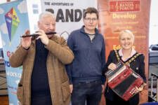 Pictured at the Londonderry Bands Forum stand at the Good Relations Event is Mayor of Causeway Coast and Glens, Councillor Dawn Huggins, Councillor Steven Callaghan and Andrew Lynch