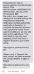 SMS/Text Message Parking Fine Scam