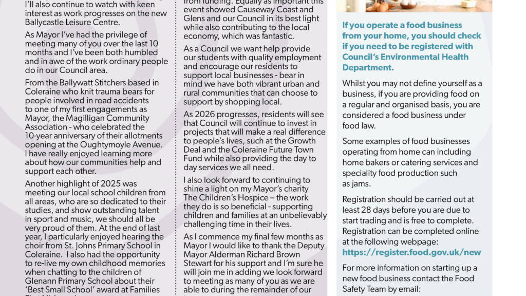 Causeway Coast Glens Borough Council Citizens Newsletter Edition 11 CCGBC260126 Web Page 02
