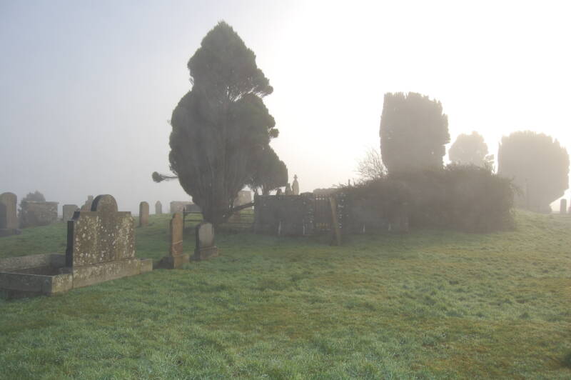 91 Kilraughts Churchyard misty day 1