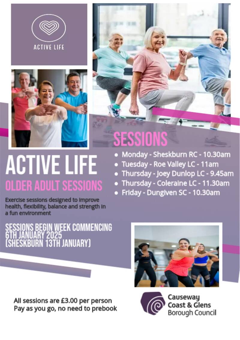 Active Life Exercise Sessions Jan 25