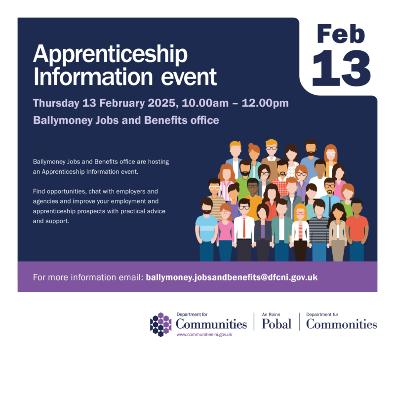 Feb 13th Event Ballymoney Apprenticeships Info Insta