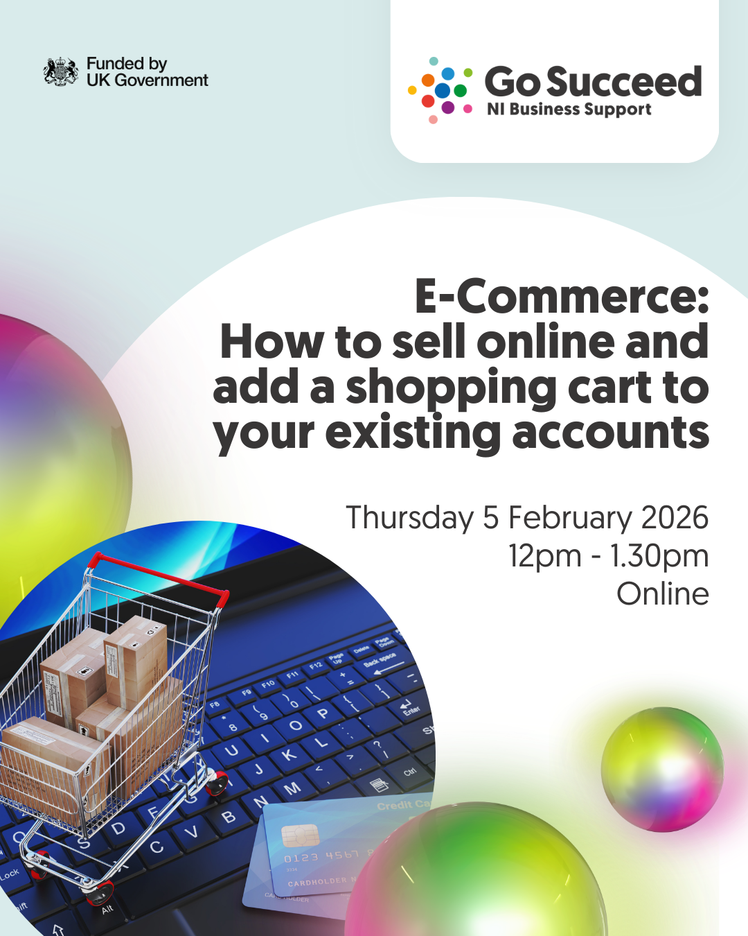 ONLINE MASTERCLASS:  E-Commerce: How to sell online and add a shopping cart to your existing accounts