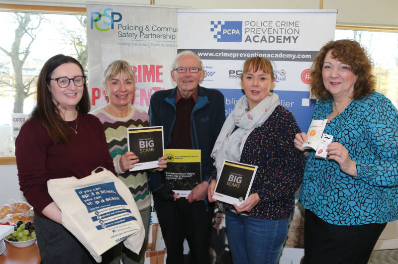 PCSP Officer Orlaith Quinn, Crime Prevention Officer Judith Lavery pictured with trainer Amanda Mulholland from the Police Crime Prevention Academy alongside attendees of the training workshop.