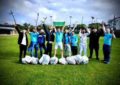 Causeway Coast & Glens Borough Council’s LiveSmart team have launched their new ‘LitterSmart Champion’s Certificate’ to thank the many hundreds of people who give their time to pick litter across the Borough. Pictured are the Ashes to Gold "Kicking Habits" group litter picking in Ballycastle.