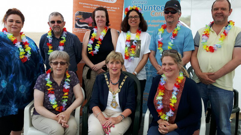 Members of Hands That Talk, Dungiven, taking attended the Benone Volunteer Beach event with the Mayor of Causeway Coast and Glens Borough Council, Alderman Maura Hickey.