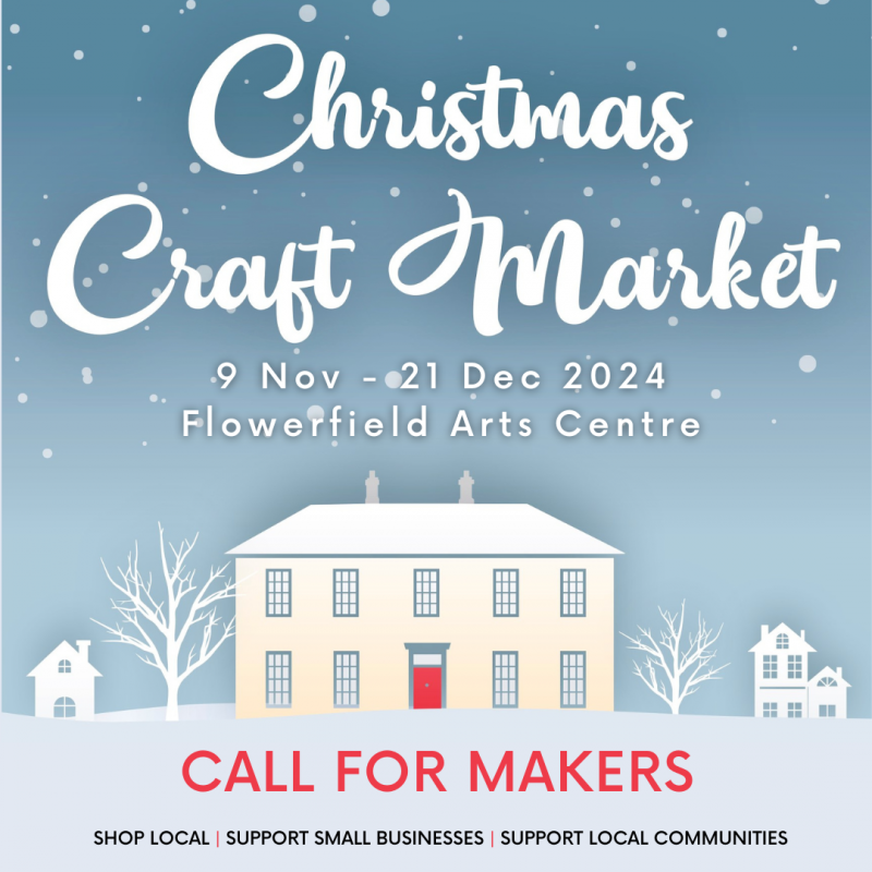 Call for makers to trade at the Christmas Craft Market at Flowefield Arts Centre, Portstewart. Market runs from 9th November to 21st December 2024.