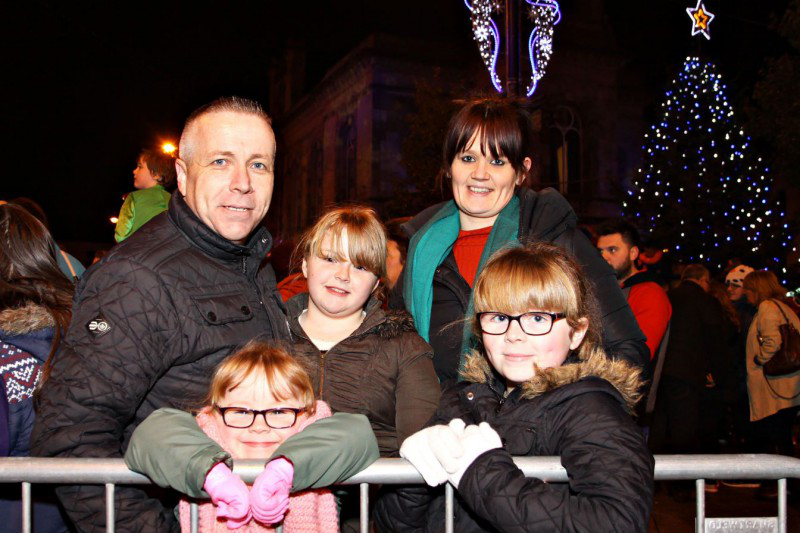 The McMullan family at the Diamond in Coleraine for the Switch On of the Christmas Lights.