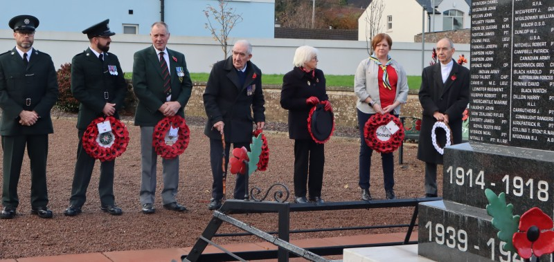 Members of the public gathered at Ballycastle’s War Memorial to pay their respects on Remembrance Day.