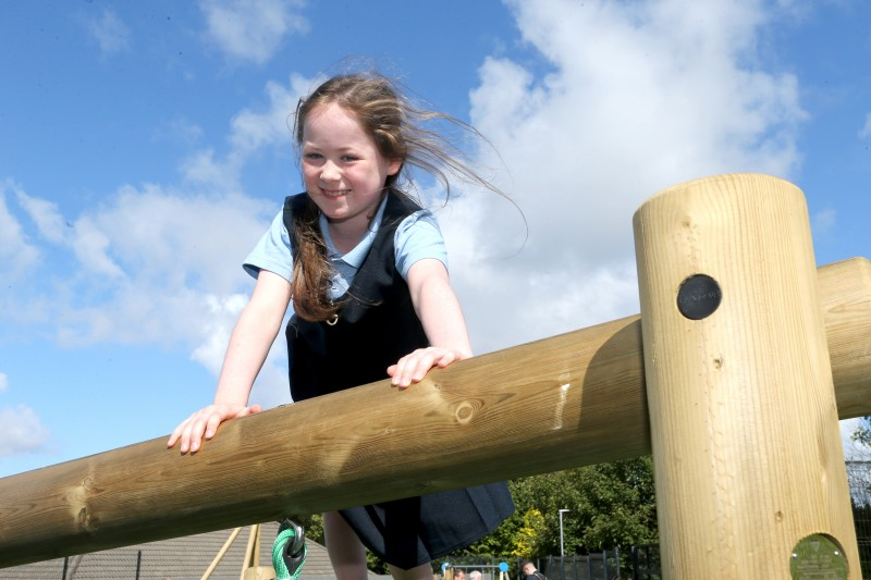 Children enjoying the new facilities at Greysteel Play Park.