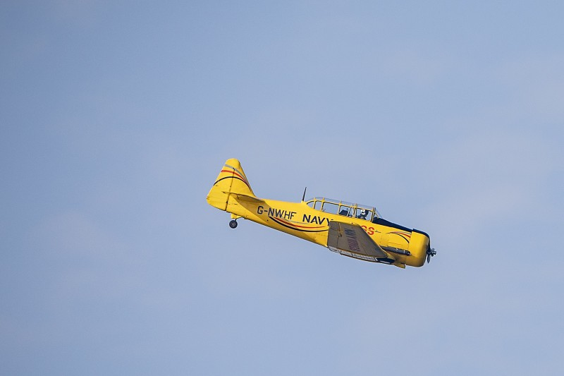 The Navy Wings plane pictured in the skies of Portrush for the 2024 NI International Airshow.