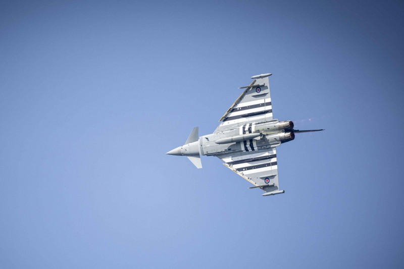 The skies were full of aeronautical displays at this year’s 2024 NI International Airshow, pictured is the Typoon plane.