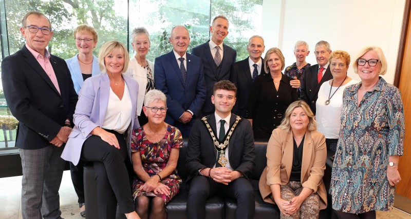 Mayor of Causeway Coast and Glens, Councillor Ciarán McQuillan pictured with the local recipients included in the King’s Birthday Honours list and their families at a special reception held this week.