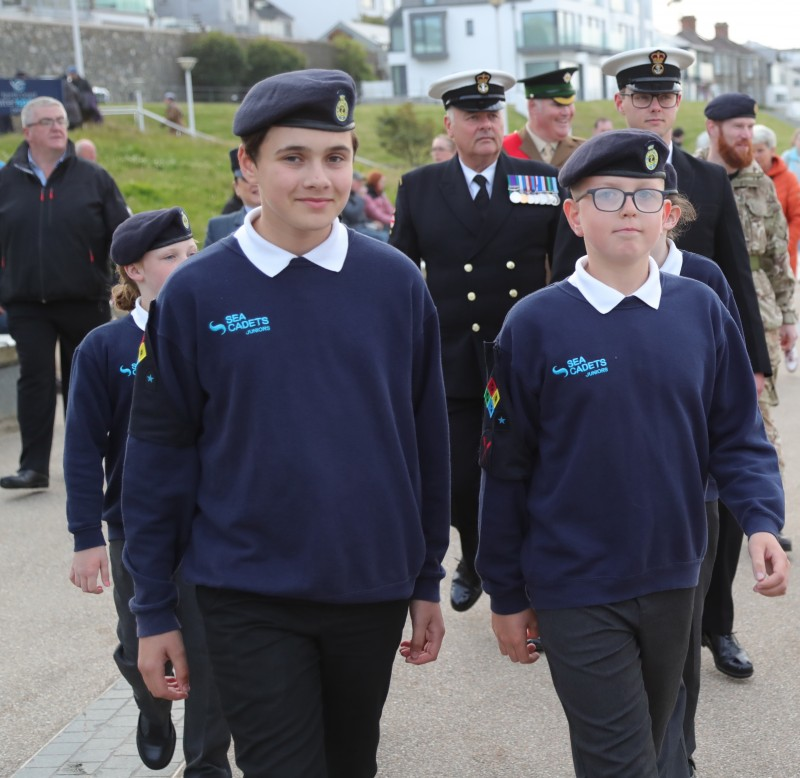 Sea Cadets pictured at East Strand, Portrush for the D-Day beacon lighting to commemorate the 80th anniversary of D-Day.