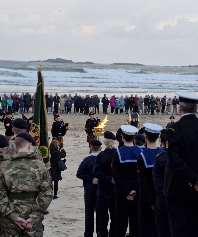 D-Day beacon lighting ceremony held at East Strand, Portrush to commemorate the 80th anniversary.