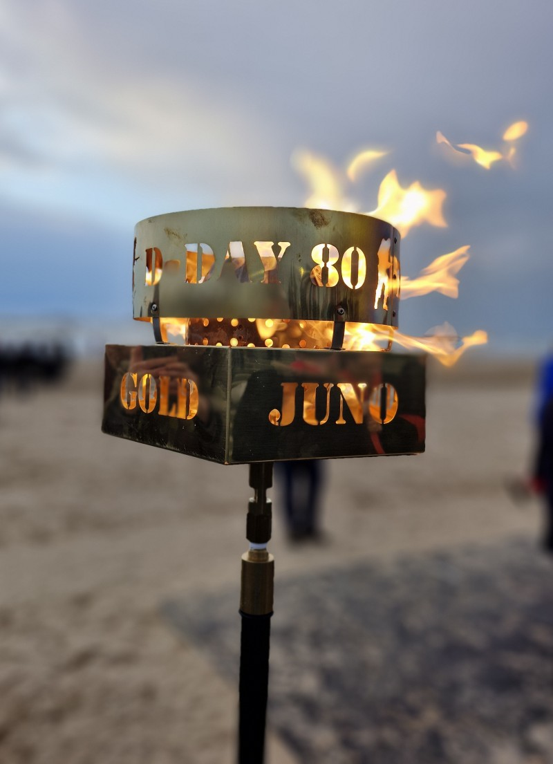 The commemorative beacon at East Strand, Portrush to commemorate the 80th anniversary of D-Day.