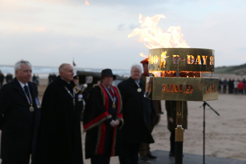 The commemorative beacon at East Strand, Portrush to commemorate the 80th anniversary of D-Day.