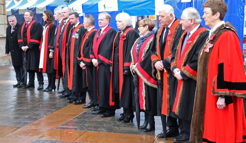 The Mayor of Causeway Coast and Glens Borough Council, Councillor Joan Baird OBE, led members at the Armistice Day service in Coleraine on Saturday.