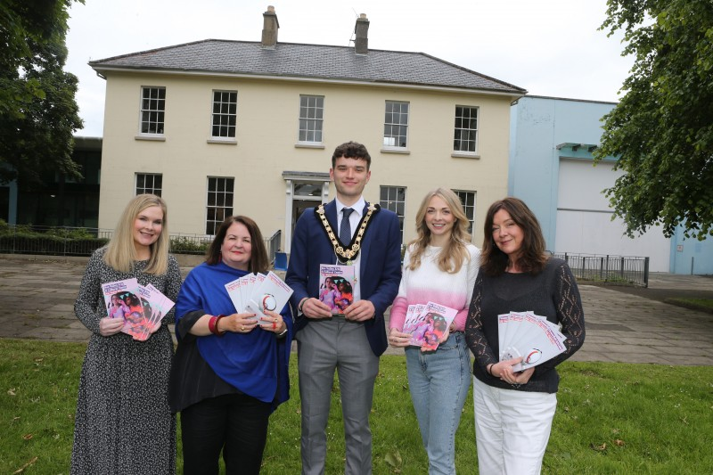 Denise Pemrick, Arts and Cultural Facilities Officer, Desima Connolly, Arts Service Development Manager, The Mayor of Causeway Coast and Glens, Councillor Ciarán McQuillan, Amy Donaghey, Arts Marketing and Engagement Officer and Fran Porter, Arts and Cultural Facilities Officer.