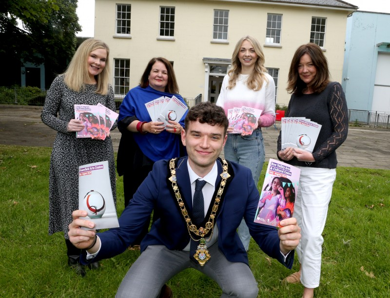 Denise Pemrick, Arts and Cultural Facilities Officer, Desima Connolly, Arts Service Development Manager, The Mayor, Cllr Ciarán McQuillan, Amy Donaghey, Arts Marketing and Engagement Officer and Fran Porter, Arts and Cultural Facilities Officer.