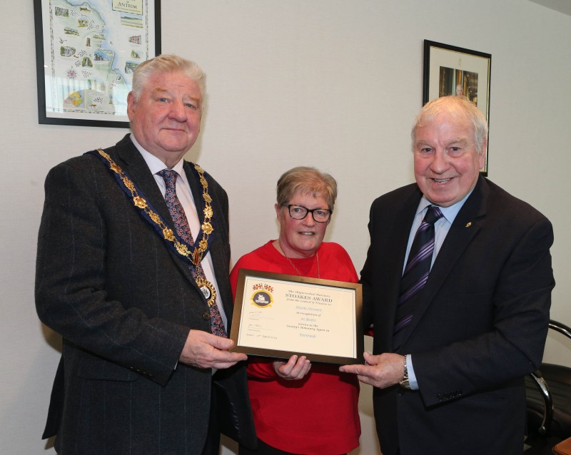 The Mayor, Cllr Steven Callaghan, pictured with Dessie and wife Shirley Stewart.